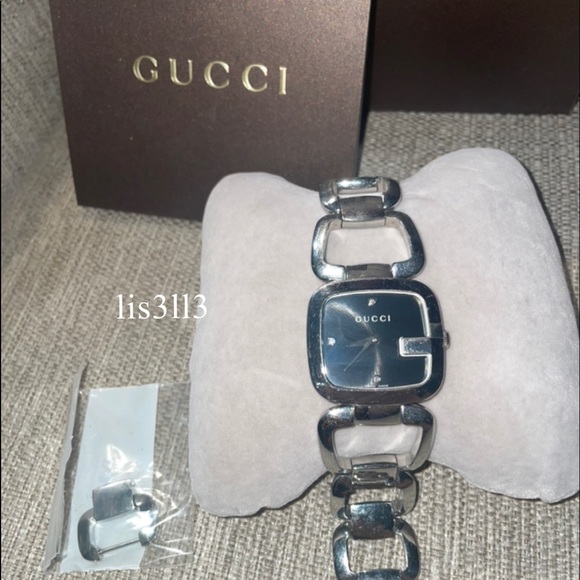 Gucci G Black Diamond Dial Ladies Watch - Picture 7 of 8